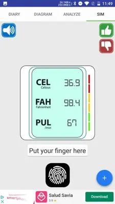 Body Temperature Diary android App screenshot 0