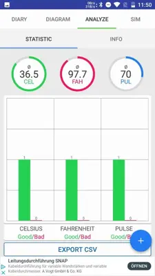 Body Temperature Diary android App screenshot 1