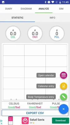 Body Temperature Diary android App screenshot 3